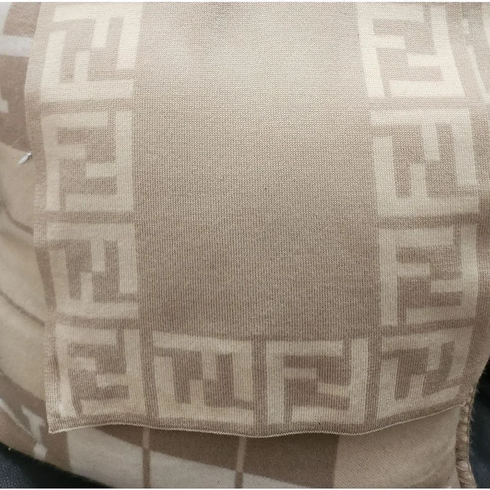Fendi Beige and Cream Scarf
